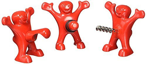 ZIMAIC Happy Man Flaschenöffner- Bierflaschenöffner- Korkenzieher, witziges Geschenk - Scherzartikel, für Geburtstag,Weihnachten,Feiertage (3 Pack) (rot 2)