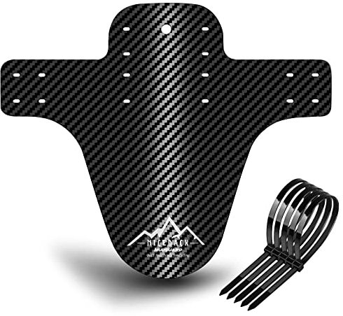 NICEDACK Schutzbleche Mountainbike,Mountainbike Spritzschutz, MTB Vordere und Hintere Kompatible Mudguard,Fahrrad Zubehör MTB Mud Guard Fit 20 26 27 27.5 29 Zoll Fat Bike (Silbernes Logo 1 Stück)