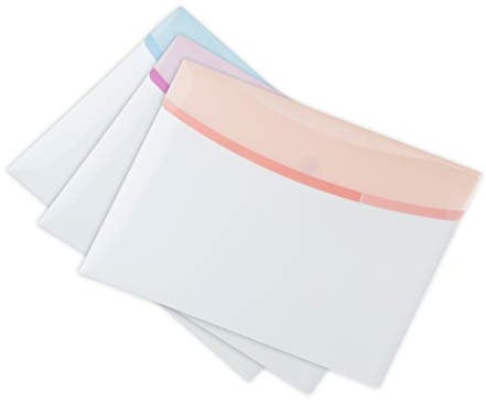 Djois, 510239 - Umschlag Color Dream, A4, Querformat, Sortiert, 6 Stück, Polypropylen, Glänzende Oberfläche, Zweifarbiges Design, Pastellfarben, Dokumentenschutz, Perfekt für Reisen, 100% Recycelbar
