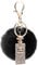 Canarea Schlüsselanhänger plüsch ball Taschenanhänger strass bommel Keychain Elegant Plüsch-Kugel Auto-Anhänger Pompom mit Strass Parfümflasche Glitzer Weich Schlüsselring (Schwarz)