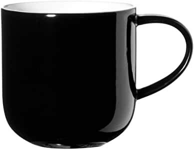 EKM Living ASA Henkelbecher, schwarz COPPA D. 9,2 cm, H. 9,5 cm, 0,4 l. 19100014 ! Vorteilsset beinhaltet 2 x den genannten Artikel und Set mit 4 Edelstahl Strohhalme