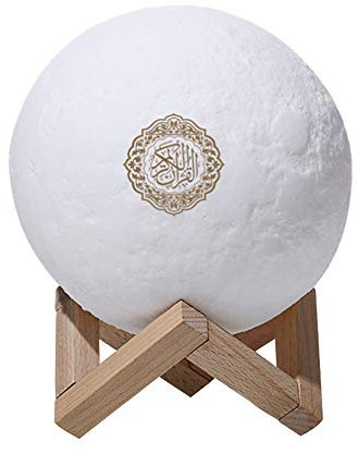 QOONESTL Mood Lights,Quran Touch Moon Lamp 3D Printed Moon Light Night Light with Remote Control, Lighting Reciter LED Lamp Portable Quran Bluetooth Speaker For Home Decoration,Gifts for Friendsh