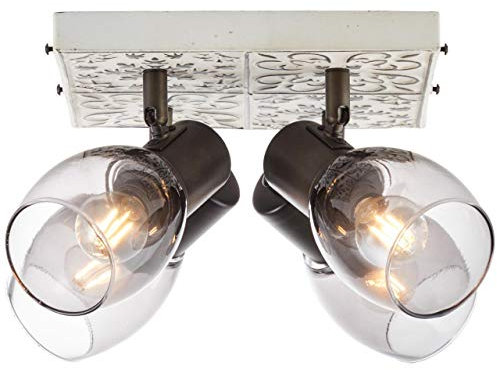 Brilliant Tolosa Deckenstrahler creme/rauchglas 87076/75