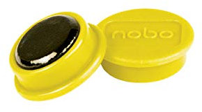 Nobo Magnete für magnetisches Whiteboards, 10 Stück, 13 mm, Gelb, 1915288