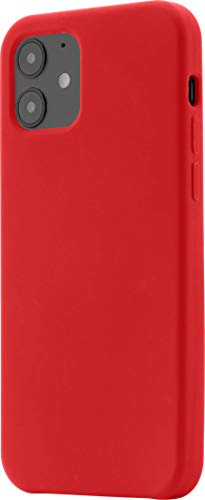 JT Berlin Liquid-Silikon Schutzhülle Apple iPhone 12 mini (5,4 Zoll) dünne Hülle - (Wireless Charging kompatibel, Weiches Microfaser Innenfutter, Modell Steglitz) - rot