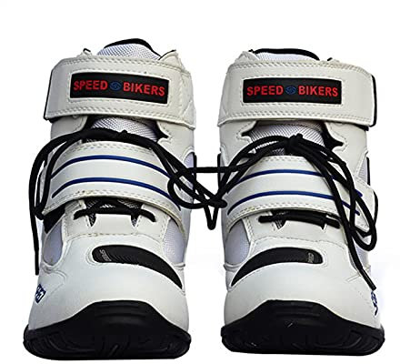 BSTL Professionelle Motorradstiefel Herren Damen Motorradschuhe Lässige Reitschutzschuhe Casual,White-38
