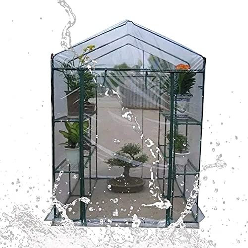 LIOYUHGTFY Mini-Gewächshaus Treibhaus Tomatenhaus Garten Mini Gewächshaus Sukkulenten Topfpflanze Blumen Wärmedämmung Regendicht 1025(Color:Clear;Size:143x143x195cm)