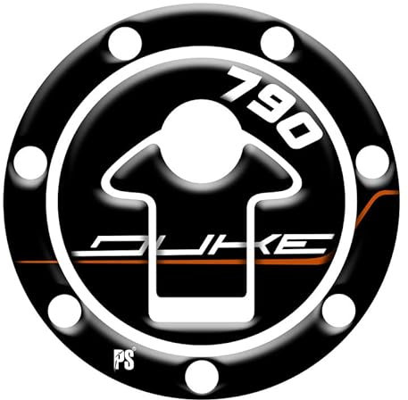 Paraserbatoio.it Adhesivo efecto 3D Protector Protector Protector de depósito resinado compatible con KTM DUKE 790 THE SCALPEL - Protección tapón - Color naranja v2