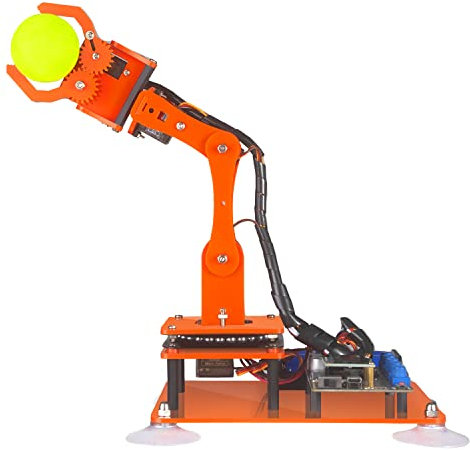 Adeept 5-DOF Robot Arm Kit Programmabile STEM 5 Assi Robot Braccio con Display OLED Robot Fai Da Te Modello Buliding Kit Compatibile con Arduino IDE (PDF Tutorial tramite Download Link) (Arancione)