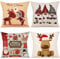 ZWJD Kissenbezug Weihnachten 50x50 4er Set Kissenbezüge Dekokissen Leinen Kissenhüllen für Deko Weihnachten Sofa Schlafzimmer Couch Kissenbezug 50x50 cm