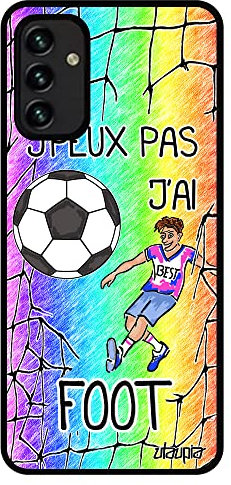 Coque Silicone j'peux Pas J'Ai Foot A13 4G Portable Sport Drole Dessin Noir BD Telephone Vert Football Humour Smartphone pour Samsung Galaxy