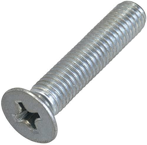 AERZETIX - C58395 - Lot de 20 Vis à tête fraisées M8x40 mm à empreinte PH - à filetage métrique standard - pour boulon d'assemblage - DIN 965 - en acier zingué - couleur argent