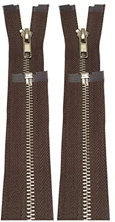 2 Unità/Chiusure Lampo in Metallo ad Apertura Automatica n.5, Dimensioni e Colori Multipli, Cerniera Resistente per Cucire su Vestiti, Chiusure Lampo per Cucire, (65 cm 2U, 304)