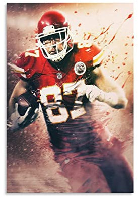 Travis Kelce Fußballspieler-Kunst, Poster, Wandkunst, Poster, Drucke, Heimdekoration, Bild, Leinwand, Gemälde, Poster, 30 x 45 cm