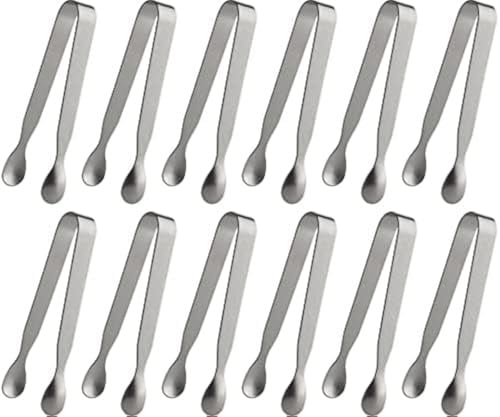 Eiszange, Edelstahl, Zuckerzange, Mini-Servierzange für Vorspeisen, Eiswürfel, Kaffee, Bar, Tee, 10 Stück
