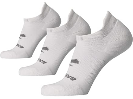 Brooks Run-In No Show Socks I Men & Women Performance Athletic Running Socks I Comfort Fit (3-Pack Set) - White - X-Large