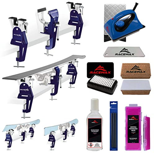 RaceWax Skiwax Set 8-teilig Racing Ski Vice Profi Skispanner Bügeleisen Wachs