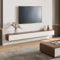 POVISON TV Schrank schwebend 240cm modern Weiß& Eichenoptik aus Massivholz mit 4 Schubladen, TV Lowboard hängend mit Kabelmanagement hochwertig, Komplettmöbel mit Stauraum für Wohnzimmer