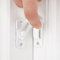 INIRET 4 paquetes de cerradura de puerta de granero abatible blanca de 90 grados, protege la privacidad, pestillo de seguridad de puerta, pestillo de gancho para granero, puerta corredera antigua,
