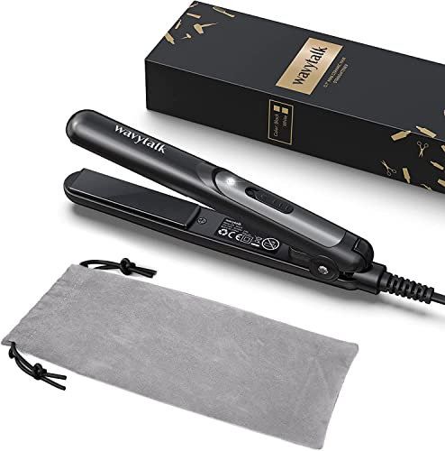 Wavytalk Mini Hair Straightener for Short Hair, Small Straighteners Travel Size Straighteners and Ceramic Plate, Quick and Easy Styling, Black.