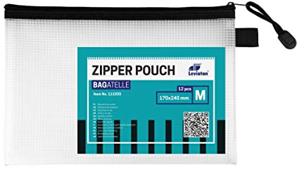 LEVIATAN 12er Set A5 Zip-Beutel Reisetasche Transparente Reißverschlusstaschen Reißverschluss Dokumententaschen Wasserdichte Bag Lagerung von Schreibwaren, Kosmetikwaren