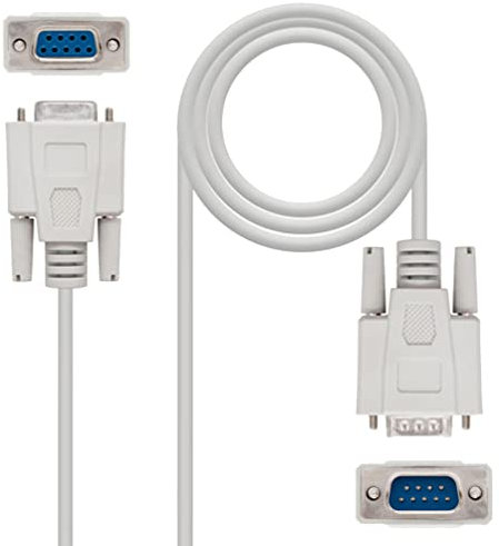 DIGITAL SQUARE Cable Puerto Serie RS232 3m 9pin, Adaptador DB9/Macho a DB9/Hembra, para Ordenador personal, Impresora, Sistema de navegación GPS, Escáner, Cámara, Módem (3M, RS232 Macho-Hembra)