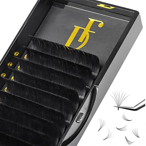 DF touchjoy Eyelash Extension Easy Fan Volume Lash Extensions 0.03 C Curl 14mm Lash Trays Super Soft Rapid Blooming Self Fanning Cashmere Dream Flower Lashes Extension Supplies