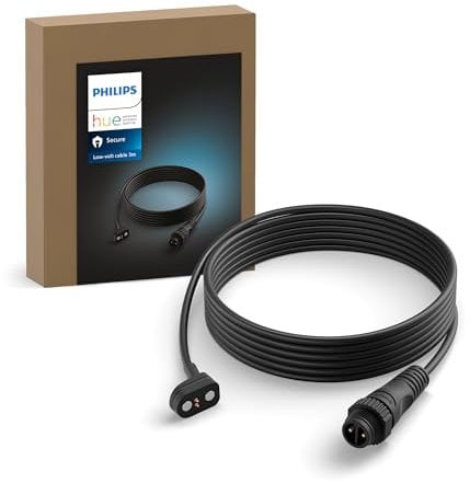 Philips Hue Secure 3m Outdoor-Kabel, für den Betrieb der kabelgebundenen Hue Secure Kameras im Außenbereich, zum Anschluss Outdoor Netzteil (separat erhältlich), schwarz