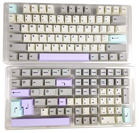 HK GAMING Touches personnalisées | Jeu de touches PBT par sublimation pour clavier mécanique | 139 touches | Profil Cherry | Disposition américaine ANSI | Compatible avec Cherry MX, Gateron, Kailh