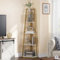 YITAHOME 5-stöckiges Eck-Bücherregal, industrielles Eck-Bücherregal, modernes freistehendes Eck-Bücherregal, Leiter-Bücherregal, offenes Holzregal für Wohnzimmer, Diele, Home Office, Golden