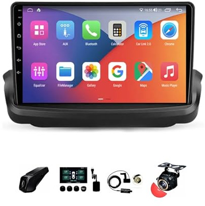 9 Zoll Doppel Din Android 12 Autoradio ,für Hyundai Rohens Coupe Genesis Coupe 2009 – 2012 ,mit CarPlay Rückfahrkamera Lenkradsteuerung Bluetooth GPS Navigation FM Digitalradio WIFI ( Size : M1 2+32G