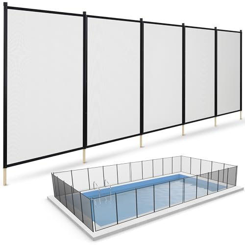 ALLSAFE Clôture de piscine 1,2 x 4,5 m, clôture de sécurité pour enfants et animaux domestiques, installation à faire soi-même, noir