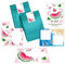 Minkocards 12 Einladungskarten zum Kindergeburtstag Wassermelone Mädchen Mädchengeburtstag incl. 12 Umschläge, 12 Tüten/petrol, 12 Aufkleber, 12 Lesezeichen, 12 Blöcke, 12 Schiffe versenken