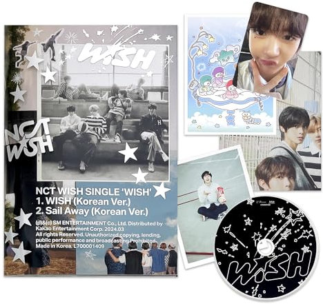 NCT WISH - Debut Single [WISH] (Korean Ver. - Photobook Ver.) Photo Book + CD-R + Polaroid + Post Card + Photo Card + Folded Poster + 3 Extra Photocards
