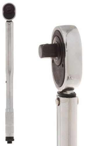 BAKAJI Chiave Dinamometrica 1/2 Regolabile in Continuo 28-210 nm in Acciaio al Carbonio, Utensile da Lavoro Fai da Te, Attrezzo Bricolage 46 cm con Anello di Bloccaggio
