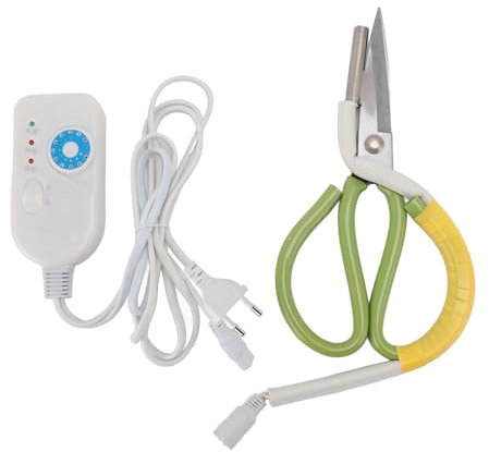 Ciseaux Chauffants électriques à Température Réglable, Ciseaux Chauffants à Lames en Acier avec éclairage D'affichage, Cisaille Chaude Polyvalente pour la Coupe de (Prise UE 220V)