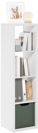 Furinno Cubicle Open Back Dekorativer Vertikalwürfel-Aufbewahrungsorganisator, 4 Würfel, Weiß