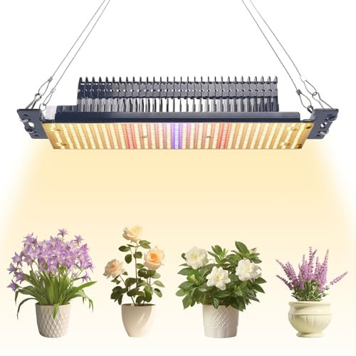 300W Vollspektrum LED Pflanzenlampe, Wärmeres Weiß LED Wachstumslampen, Upgrade PPFD 800 μmol/s/㎡ Grow Light für Zimmerpflanzen Sämling Garten Blumen