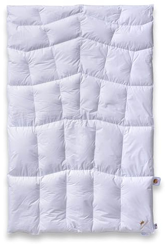 SCHLAFKÖNIG Daunendecke 135 x 200 - Neue 100% Daunen Klasse 1, leicht warme Übergangsdecke DownPass Zertifiziert, Allergiker geeignet, Made in Germany