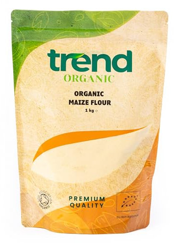 Trend Organic Maize Flour, 1kg - Packed with Essential Nutrients for Wholesome Baking and Cooking- Certified Organic, Vegan, Sustainably Sourced, Non-GMO, No Additives No Preservatives, Raw