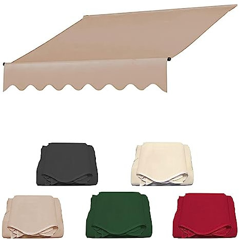 XRRJFYH Markise Stoff 280g/m² Markisenstoff Wasserdichter Markisentuch Markisen Ersatzbespannung Stoff für Markise(Color:Beige,Size:300cm/118in)
