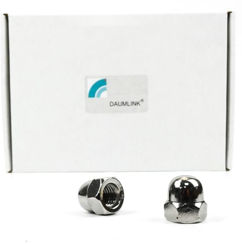 DAUMLINK® 25 dadi a cappello, alta forma DIN 1587, materiale: acciaio inox V2A (25 pezzi) (sim. UNI 5721) per l'ottica delle viti e contro lesioni, sporco e danni (M12)