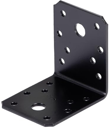 Alberts 824655 Winkelverbinder - verzinkt - schwarz - kunststoffbeschichtet - 70 x 70 x 55 mm | 20er Set