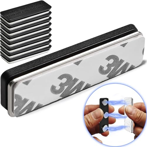 Magnetic Curtain Clips with Adhesive for Blackout Curtain Closure - 12 Pair