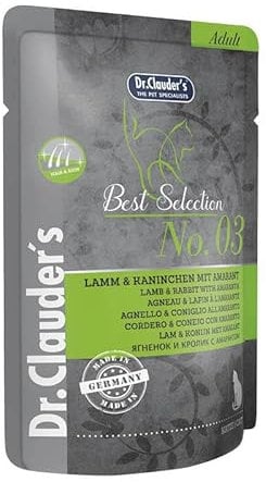 Dr. Clauder's Best Selection Adult No. 3 Lamm & Kaninchen mit Amaranth Pouch | 16 x 85 g