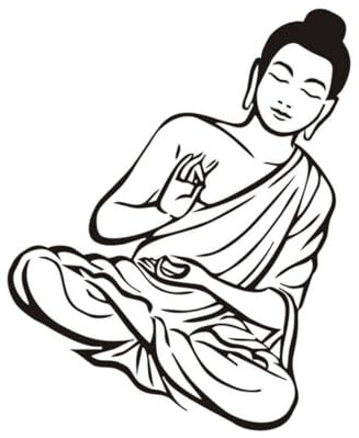 KITANDOVE Buddha Wandaufkleber Abnehmbarer Wanddekor-sticker Mit Religiösem Design Für Wohnzimmer Und Schlafzimmer Leicht Anzubringen Für Glatte Wände Und Fliesen