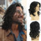 Baruisi Long Black Wigs for Men Synthetic Layered Wavy Cosplay Party Wig