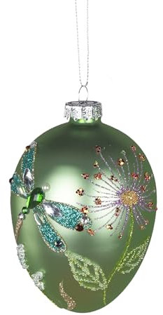 Deko-Hänger Ei 12 cm Luxor Glas matt grün Ostern Frühjahr Dekor Formano