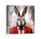 DEQOART Glasbild Echtglas | Motiv Eleganter Hase in Rot | quadratisch einteilig 30x30 cm | schöne Dekoration | Wandbild für Wohnzimmer, Schlafzimmer, Flur & Küche | moderne Wanddeko