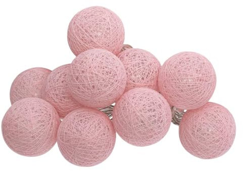 Atmosphera - Guirlande led à pile Tara 10 boules lumineuses L165cm - Rose